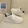 Fashion 2025 Spring Autumn New Women's White Shoes Fashion Comfortable Casual Shoes Lace-up Platforms Sneakers Non Slip Vulcanized Shoes