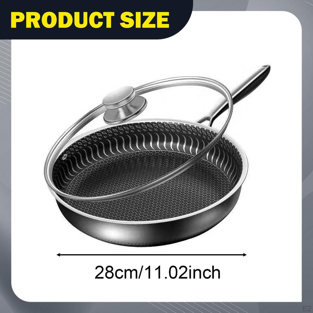 Frying Pan with Handle, Egg Pan, Kitchen Cookware for Apartment, Buffet, Home, Hotel, Restaurant