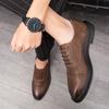 Men’s Brogues Dress Formal Leather Business Derby Shoes Wingtip Tuxedo Wedding Blazers Saddle Shoes Large Size