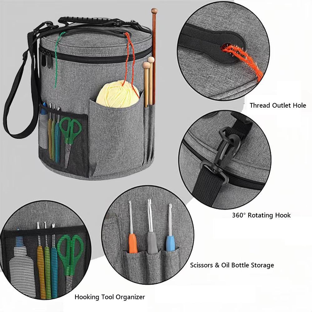 Haken und Nadeln Aufbewahrung Strickgarn Aufbewahrungstasche Tragbare Tragetasche für DIY Strickbegeisterte
