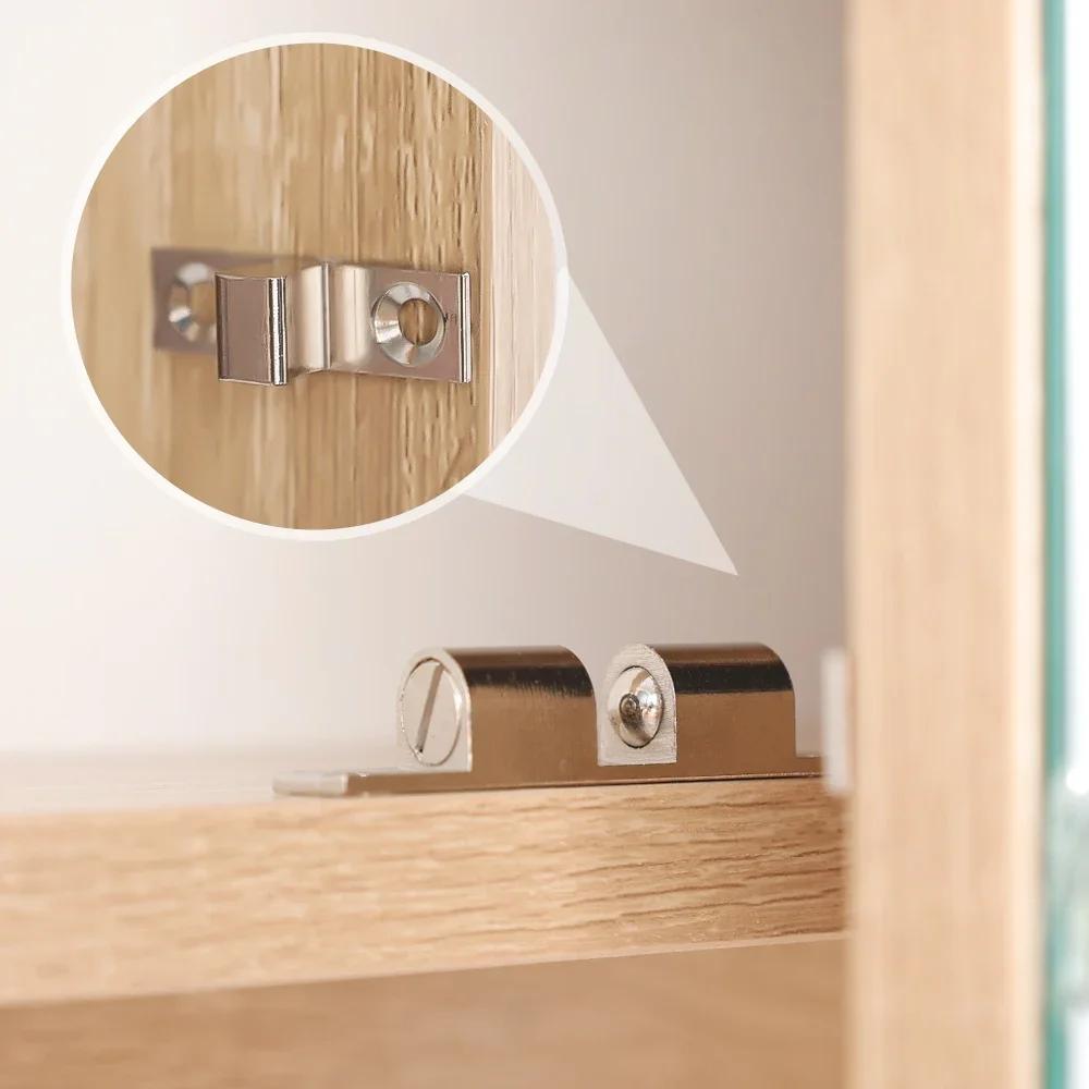 Furniture Door Ball Latch Brass Double Roller Spring Ball Catch Latches Cabinet Closet Door Adjustable Tension Latch