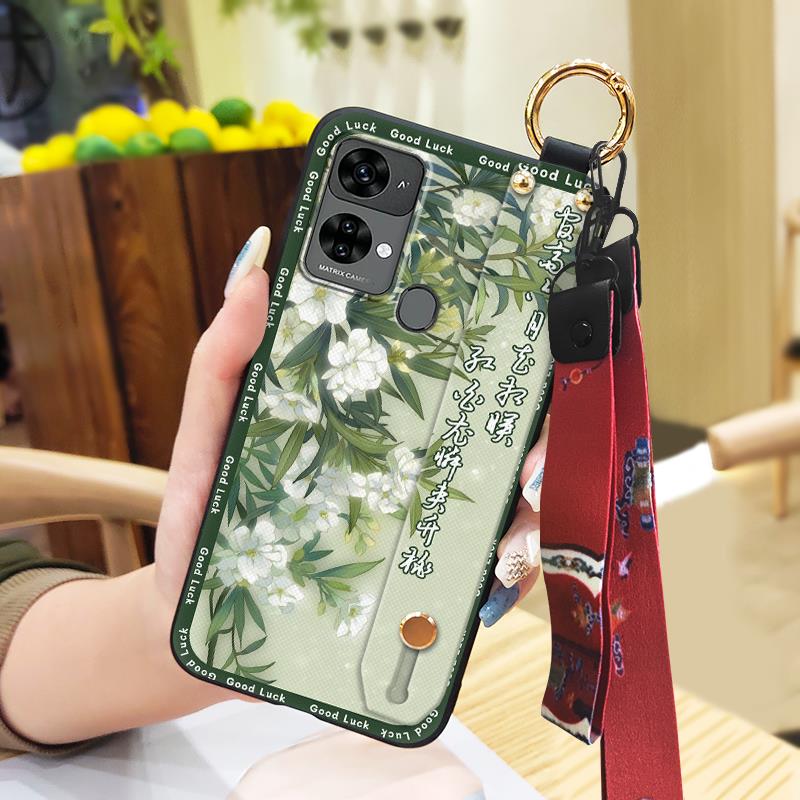 Wasserdichte Mode Handyhülle für Oukitel C33 ältere Dame Schutzarmband chinesischer Stil langlebige Handschlaufe Ring