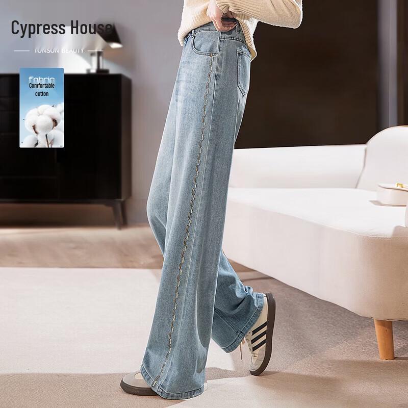 Silkbay Women s High-Waist Washed Denim Wide-Leg Jeans XL