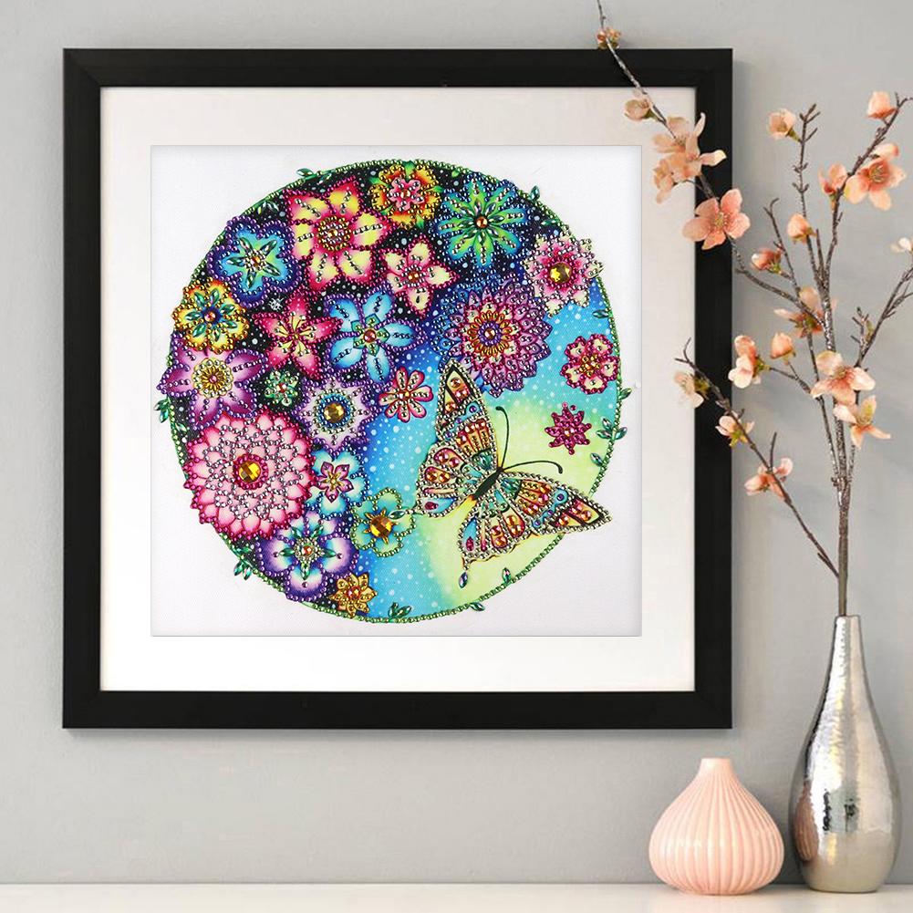 5D DIY Special Diamond Painting Flower Butterfly Crystal Diamond Embroidery Mosaic Home Decoration (picture 30x30cm)