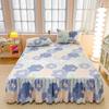 Soft Bed Skirt Printed Bed Cover with Rufffles Simple Style Mattress Protector falda de cama Lace Bed Sheets (No Pillowcase)