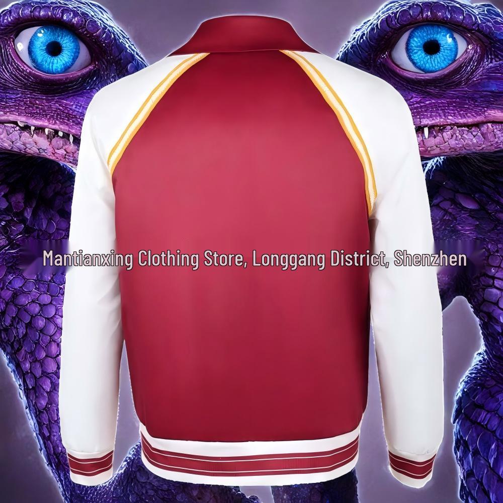 2025 Lucas Sinclair Stranger Things Czerwono-Biała Kurtka Kostium Cosplay