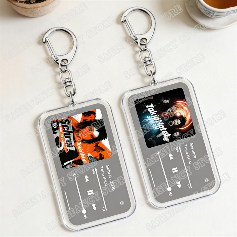 Portachiavi Musicali Tokio Hotel per Donne Accessori Borsa Automatico Schrei Monsoon Tom Bill Kaulitz Canzoni Portachiavi Gioielli Regali per Fan