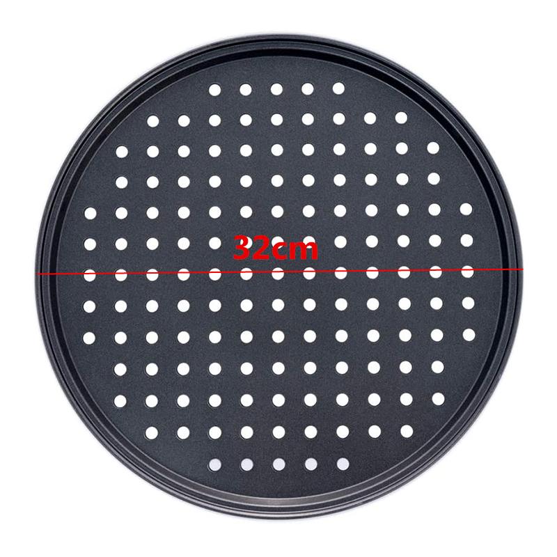 LMETJMA Pizza Pan With Holes Carbon Steel Perforated Non-Stick Pizza Tray for Oven Pizza Crisper Pan Dishwasher Safe JT139