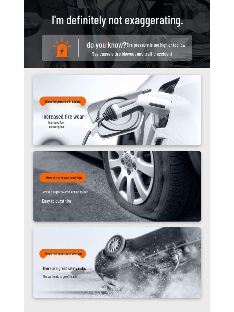 Portable 12V Dual Cylinder Car Tire Inflator with Light for Small Cars