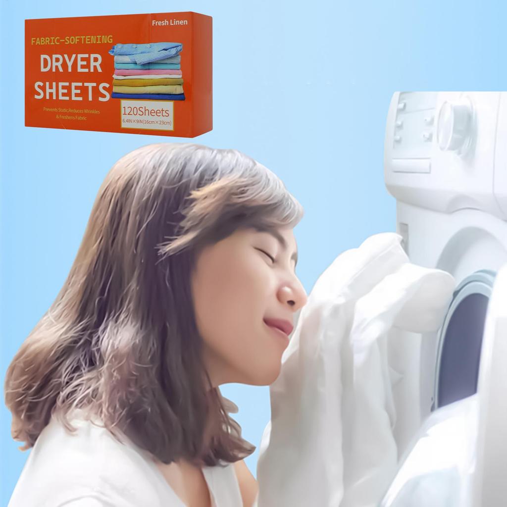 120pcs Dryer Sheets Scented Sheets For Washing Clothes Fabric Smoothing Tablets For Dryer Apartment Washer Dormitory Laundry