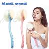 Shower Body Brush with Bristles and Loofah 2 Pack, Back Scrubber Bath Mesh Sponge with Curved Long Handle for Skin
