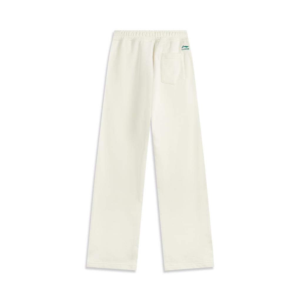 Li Ning Sports Lifestyle Series Casual Comfortable Versatile Knitted Sports Pants Women bottoms Off-White AKLUB96-2