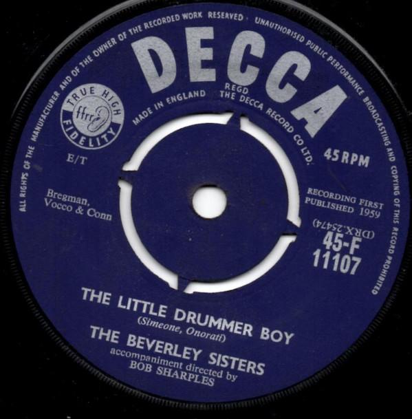 

7inch Record BEVERLEY SISTERS - The Little Drummer Boy 45F11107 Decca 1959 UK Jazz Used