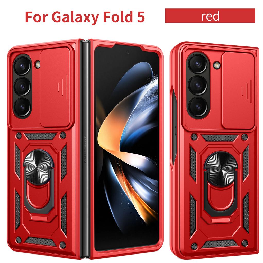 Für Samsung Z Fold4 Hülle Galaxy Z Fold 5 Cover Galaxy Z Fold 6 Magnetischer Halter Rüstung Handyhülle Schiebefach Kamera Schutz Rückseite Abdeckung