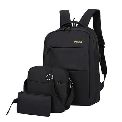 Men's Commuting Laptop Backpack Set - USB Charging, Large Capacity, Casual Minimalist Design