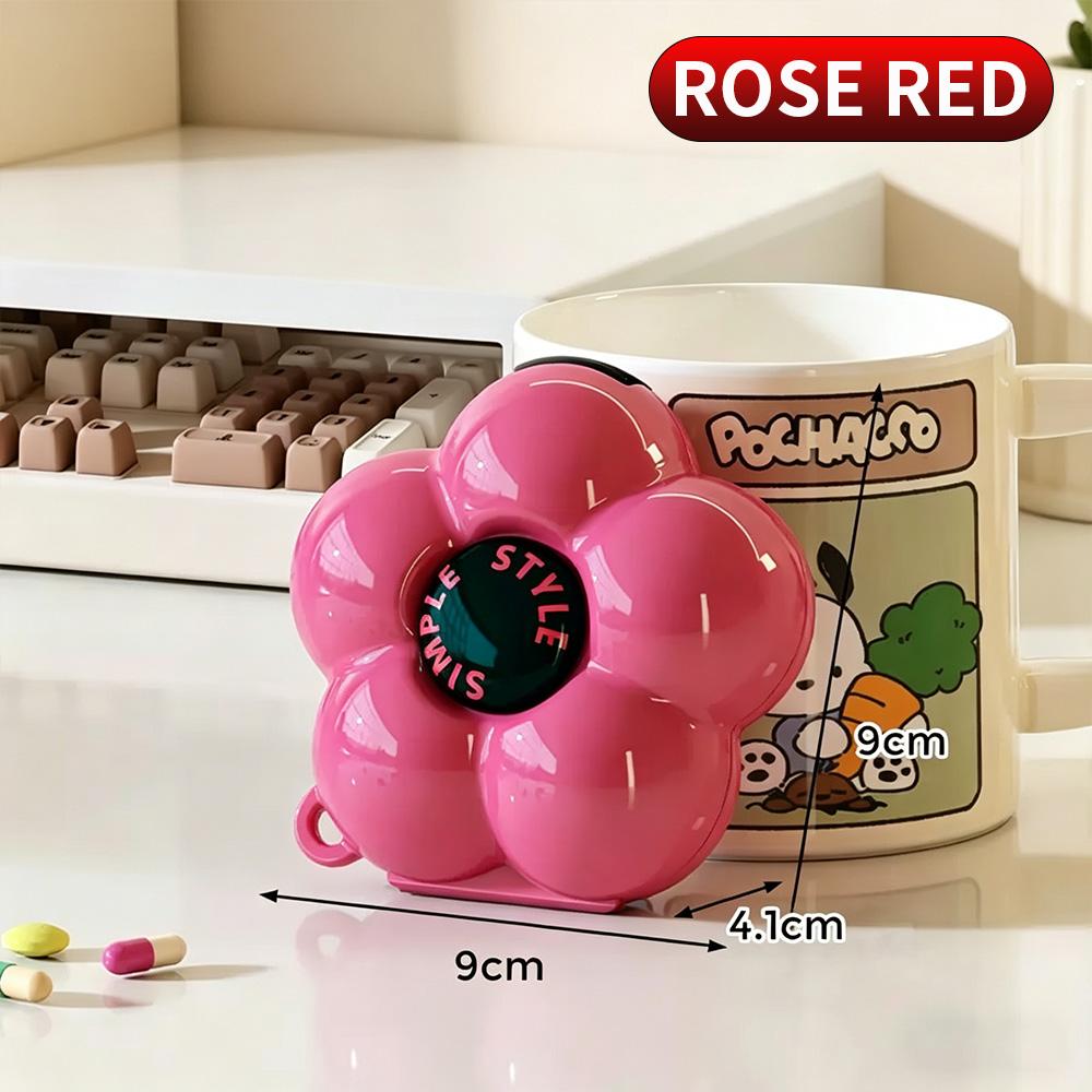 Mini Portable Dopamine Flower Pill Box Sealed Moisture-Proof Travel Medication Case