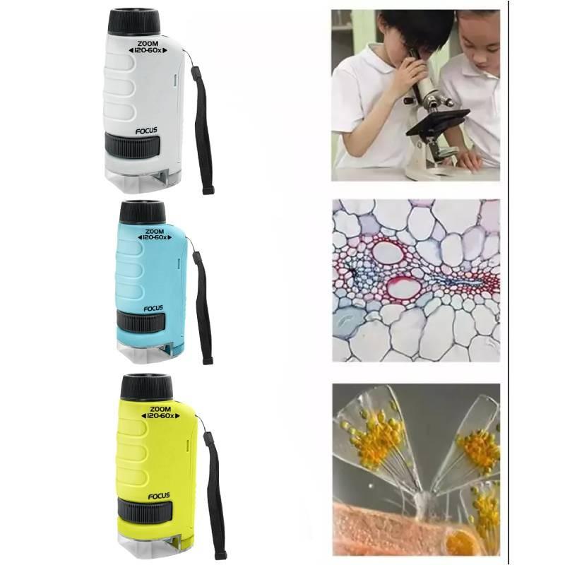 Microscópio Óptico Portátil de Alta Definição Kit Científico Educacional Para Crianças