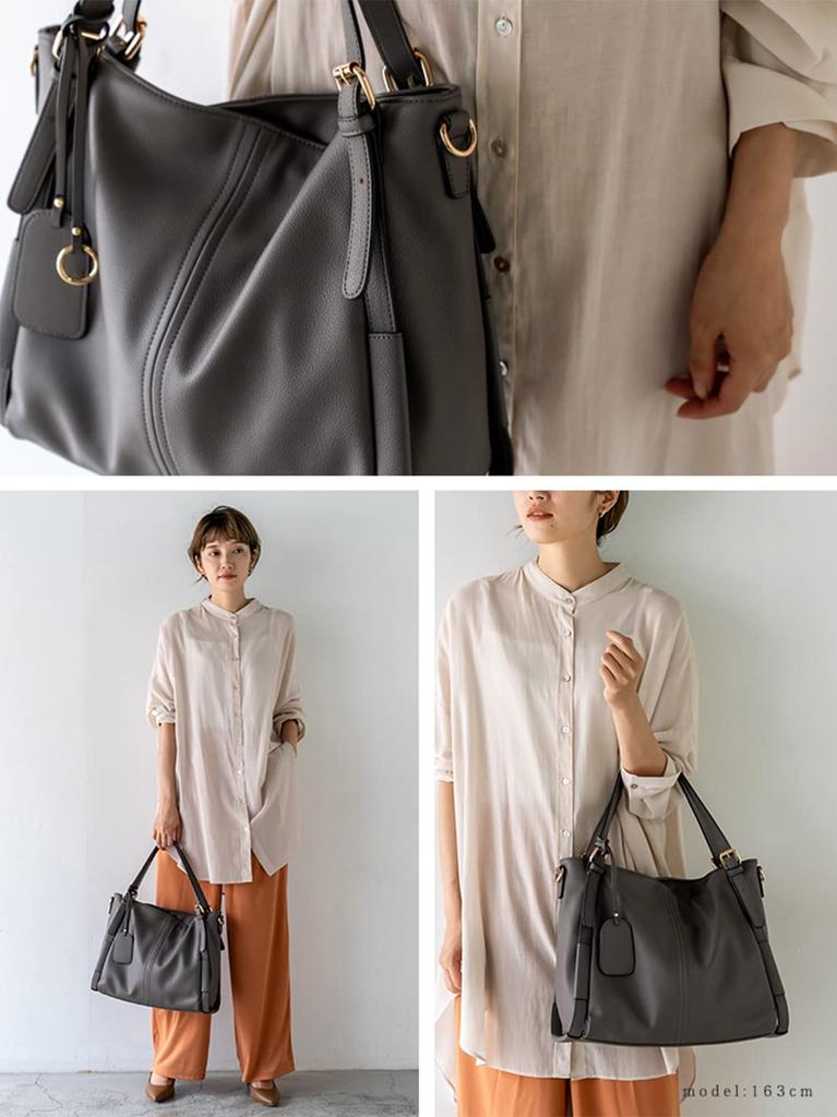 Vita Felice Gürtelgriff 2-Wege-Einkaufstasche [VITAFELICE] Damen bsib-p3702x (Holzkohle)