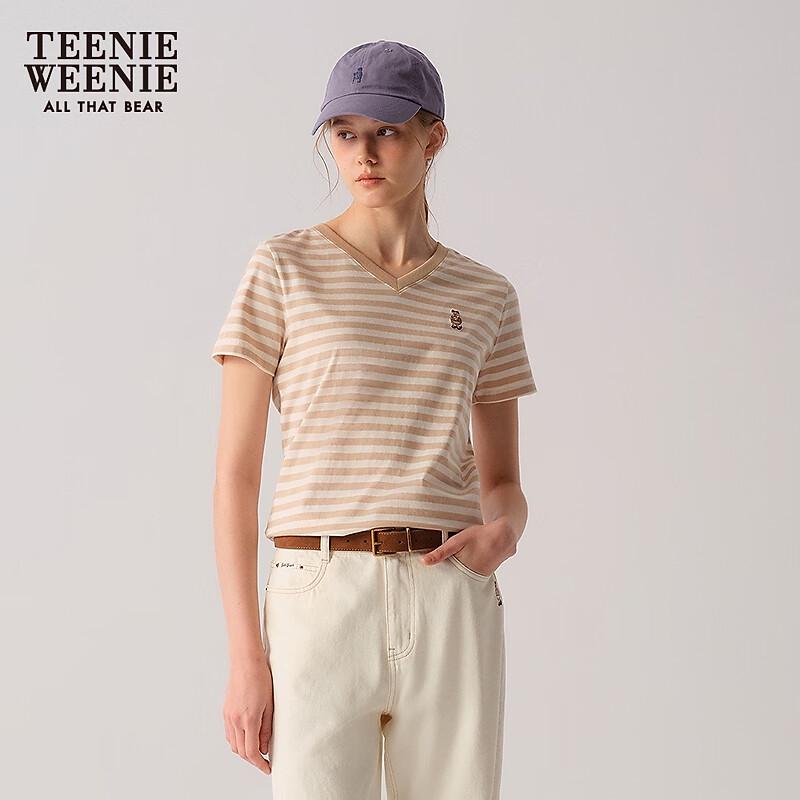 Teenie Weenie Women's V-Neck Loose Short Sleeve T-Shirt