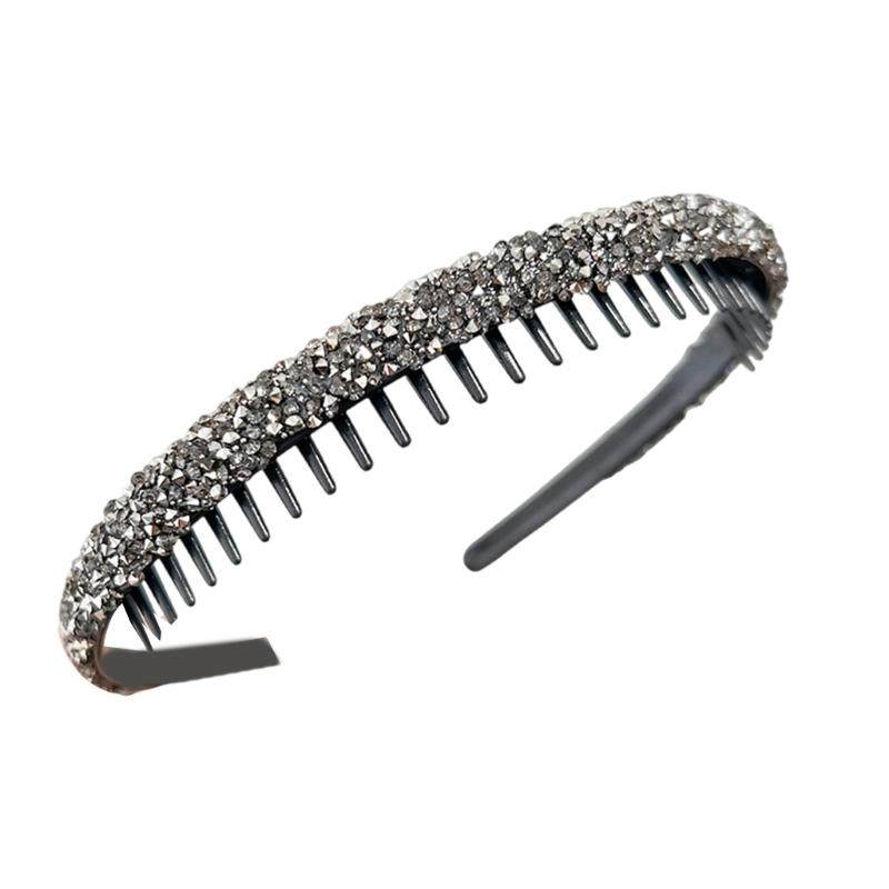 Rhinestones Headband NonSlip Crystal Teeth Comb Hairband Fashionable Hair Bands For Women Girl Face Washing Everyday Use