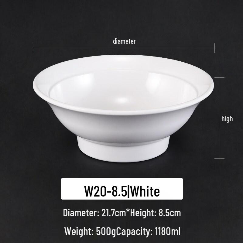 Sweet Elegance White Melamine Noodle Bowl