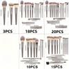 3 Stück/Set Weiche Haare Rougepinsel Foundation Make-up Pinsel, Lidschattenpinsel, Augenbrauenpinsel, Lippenpinsel für Anfänger und professionelle Maskenbildner