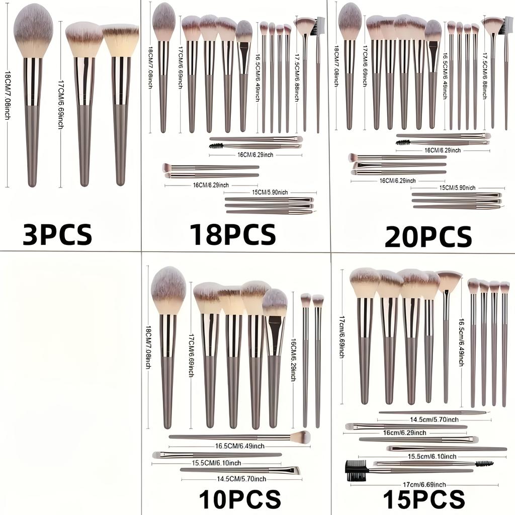 3 Stück/Set Weiche Haare Rougepinsel Foundation Make-up Pinsel, Lidschattenpinsel, Augenbrauenpinsel, Lippenpinsel für Anfänger und professionelle Maskenbildner