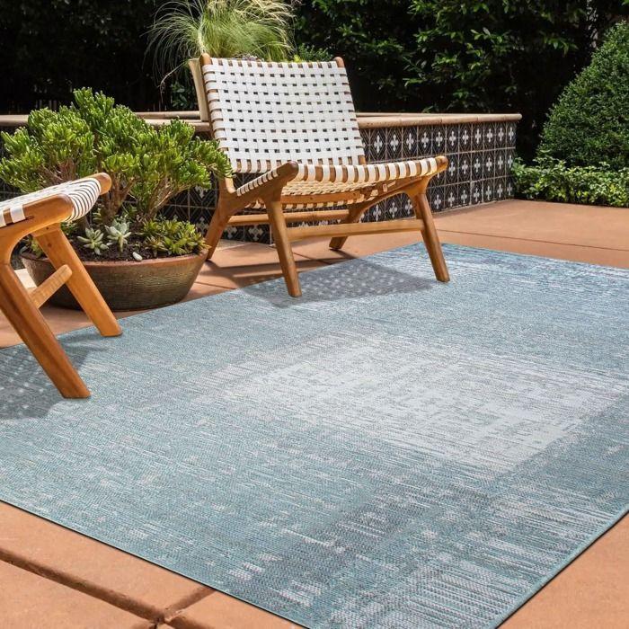 Living Room Rug with Abstract Blue Pattern 160x230