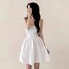 Korean Chic Summer French Temperament V-neck Slim and Thin Pleated Adjustable Suspender Dress Fluffy Skirt Women