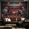 Tapestry da Parete Chainsaw Man Appeso Estetico alla Parete Coperta in Tessuto Stampato Arazzi Decorativi per Camera da Letto Soggiorno Arredamento per la Casa