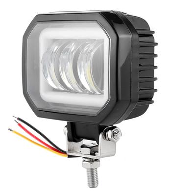LED pracovní světlo 3,5" 6000K 30W vodotěsná čtvercová lampa Angel Eyes pro auto ATV Loď OffRoad Vehicle(Studené bílé světlo )