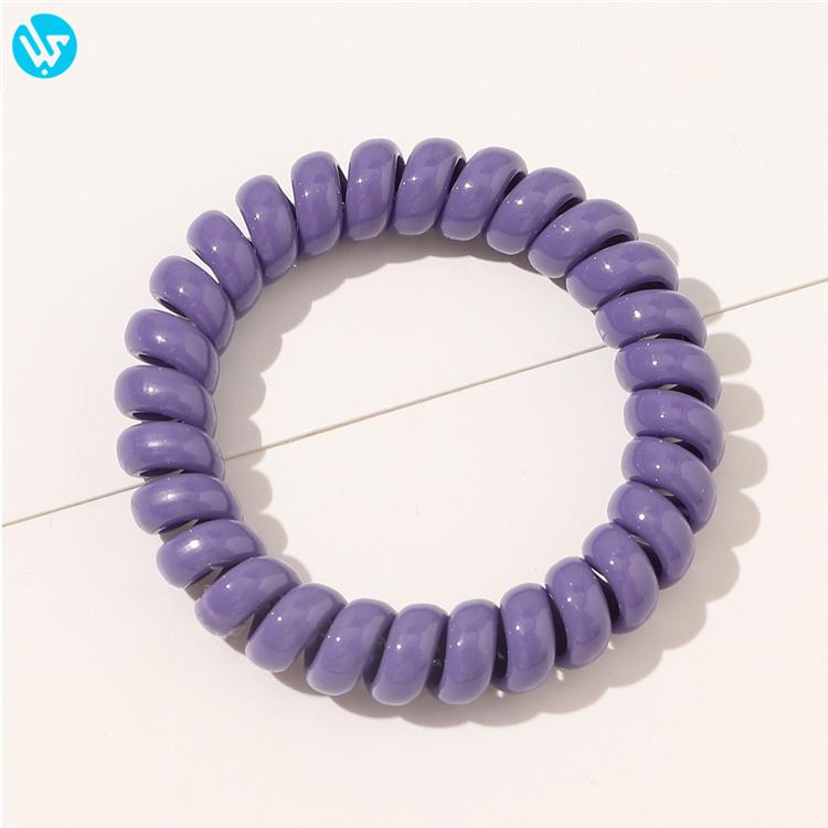 Women Spring Hair Ties Elastic Hair Band Custom Ponytail Holder Telephone Line Phone Cord Hair Ring