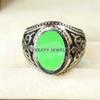 Jade Oval Cut Gemstone With 925 Sterling Silver Ring For Men's #B154 JL375671602393