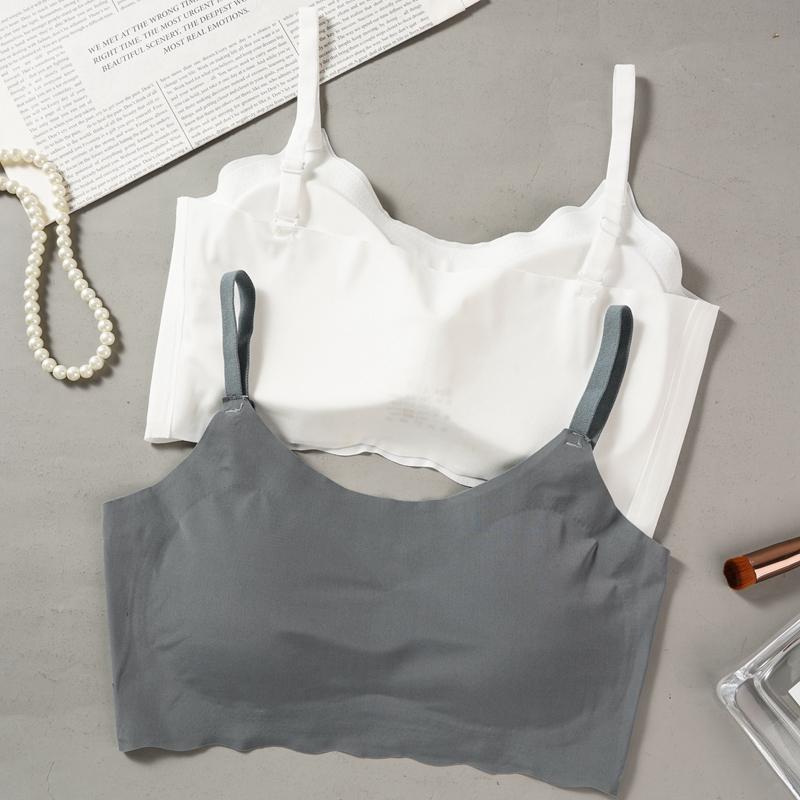 Sommer Dame Push Up Ice Silk Sømløs BH Polstret Undertøy Tynne BH-er Lingeri Bralette