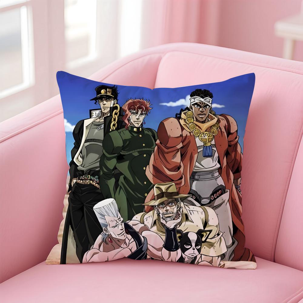 JJoJos Bizarre Adventure Cushion Cover Pillow Case Soft Friendly Fabric  Concealed Zipper