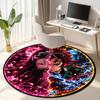 Classic Japanese-style Cartoon Demon Slayer Round Rug, Home Soft Decorative Anti-slip Yoga Mat and Chair Mat, Outdoor Floor Mat Carpet K5