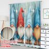 Set Of 2 Flat Printing Christmas Hot Party Curtains Gnomes Snow Forest Digital Printed Polyester Drapes Festive Wall Made