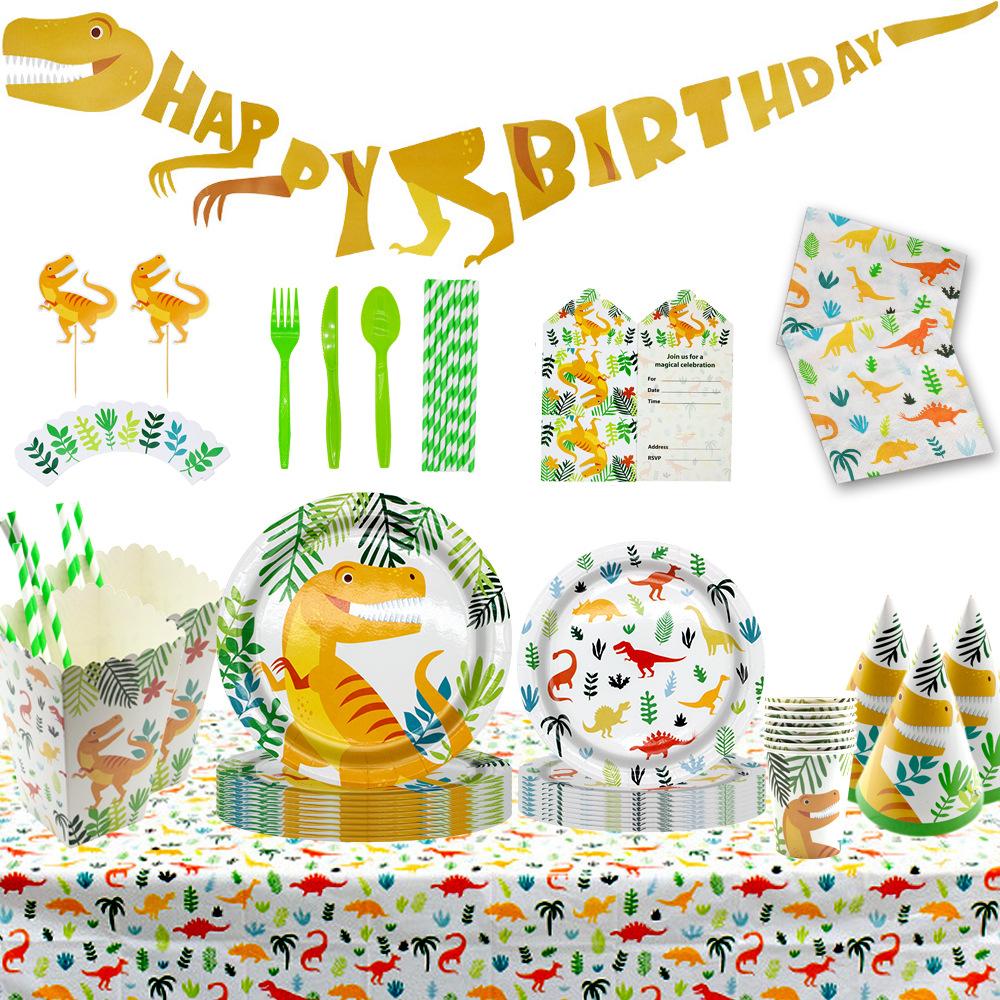 

Nicro Dinosaur Theme Baby Boy Paper Banner Tablecloth Birthday Party Supplies Table Decorations Paper Disposable Party