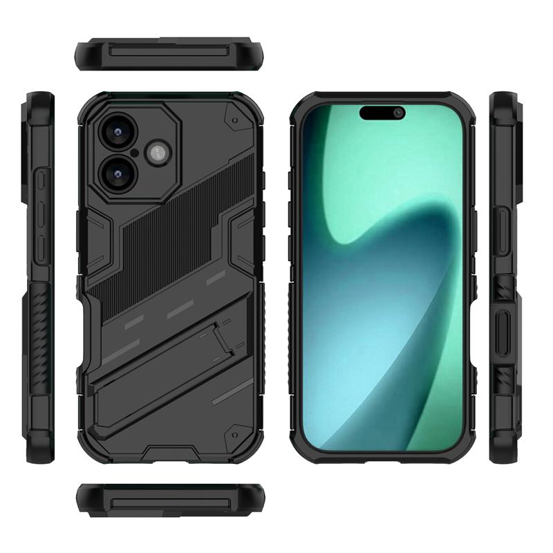 Phone Holder Case For iPhone 17 Case Shockproof Anti-knock Armor Full Back Cover For iPhone 17 Case For iPhone 17 Air 17 Pro Max