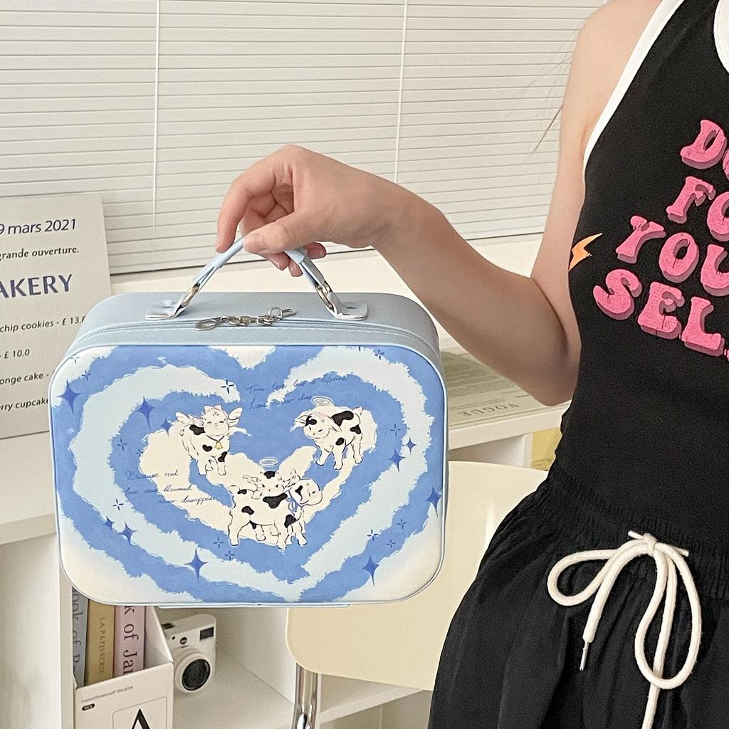 Original Angel Little Lamb Portable Makeup Case, Cute Ins Style, Large Capacity Beauty Box for Travel
