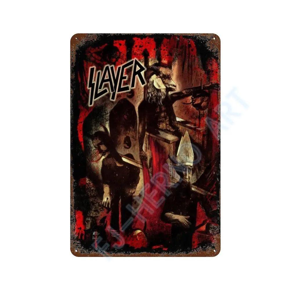 Vintage Slayer Heavy Metal Album Plakát Kovový Plechový Značka Deska Severské Nástěnné Umění Talíře pro Domácí Dekoraci Pokojů Dárky pro Kluuka