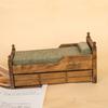 Miniature Single Bed 1:12 Scale Mini Bed with Drawer Retro Style Mini Bed Miniature Furniture for Dolls Kids Pretend Play