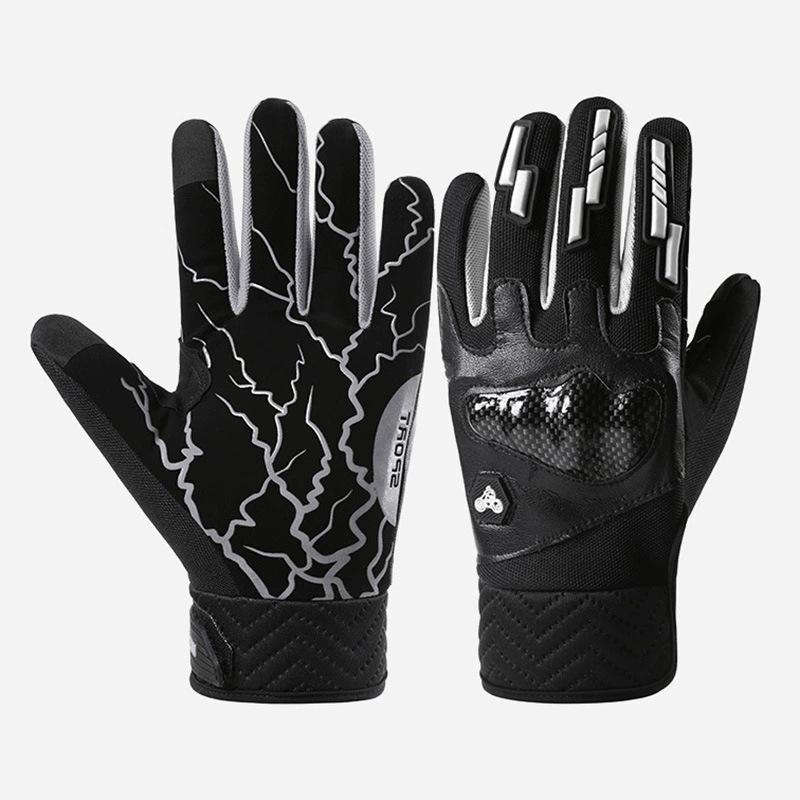 Gloves men's riding motorcycle four seasons full finger touch screen thin breathable knight locomotive off-road gloves anti-drop summer