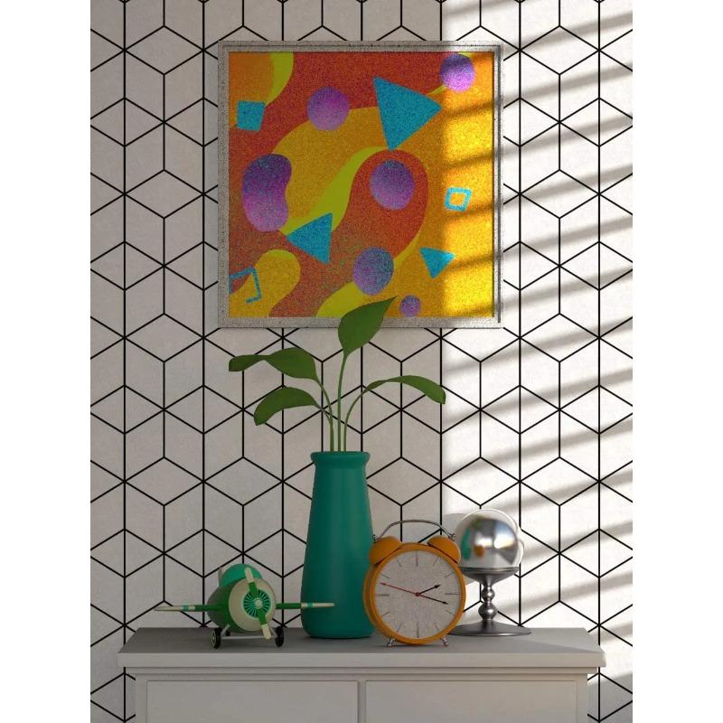 10M Black and White Wallpaper Geometric Wallpaper Peel and Stick Modern Stripe Hexagon Removable Self Adhesive Wall Paper