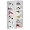 Shoe Storage Boxes Organizers Sneaker Holder Rack Clear Plastic Stackable Bins for Entryway Closet Shoe Display Case with Magnet