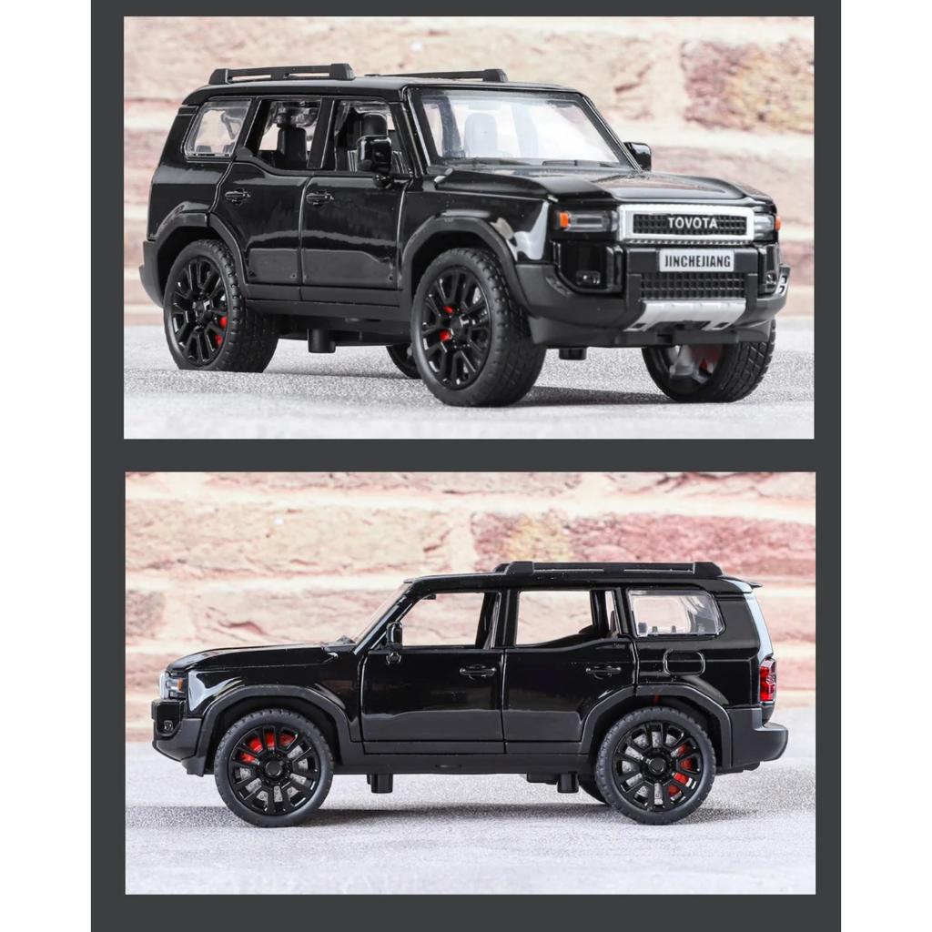 1/32 Toyota 2024 PRADO Land Cruiser Alloy Car Model Diecast Metal Off-road Vehicles Car Model Sound and Light Childrens Toy Gift