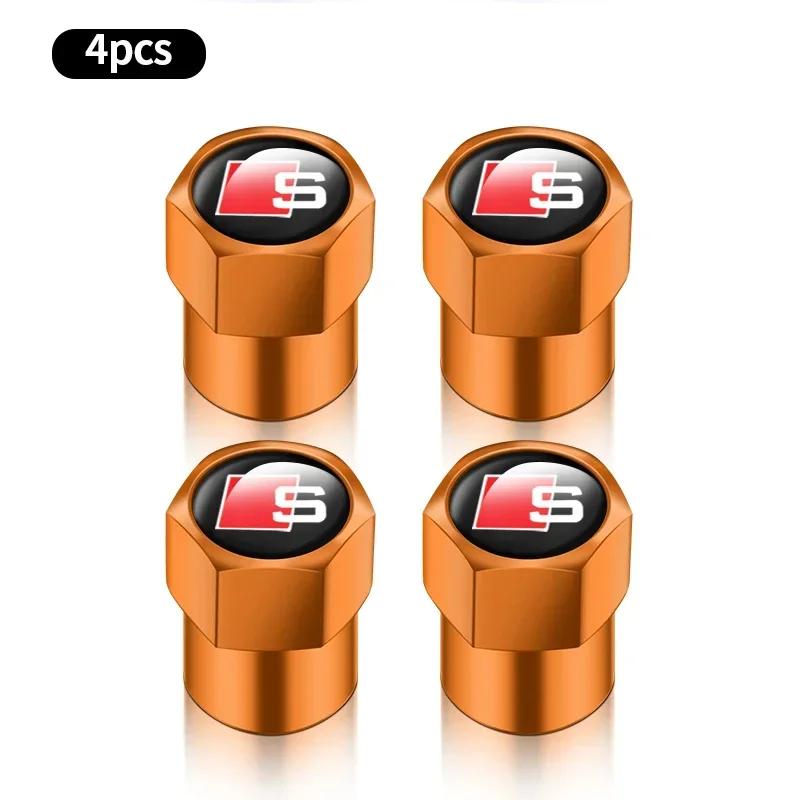 4 Pièces Bouchons de Valve de Pneu en Aluminium Bouchons Gonfleur de Pneu de Voiture Accessoires Style Pour Q5 C7 C6 C5 Q3 Q5 Q7 TT A1 A3 A4 A5 A6 A7 A8