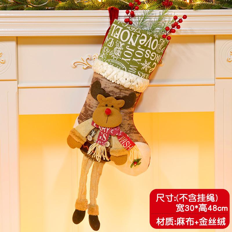 Christmas Stockings Socks Santa Snowman Hanging Xmas Tree Ornaments Christmas Decor for Home New Year Navidad Candy Gift Bags