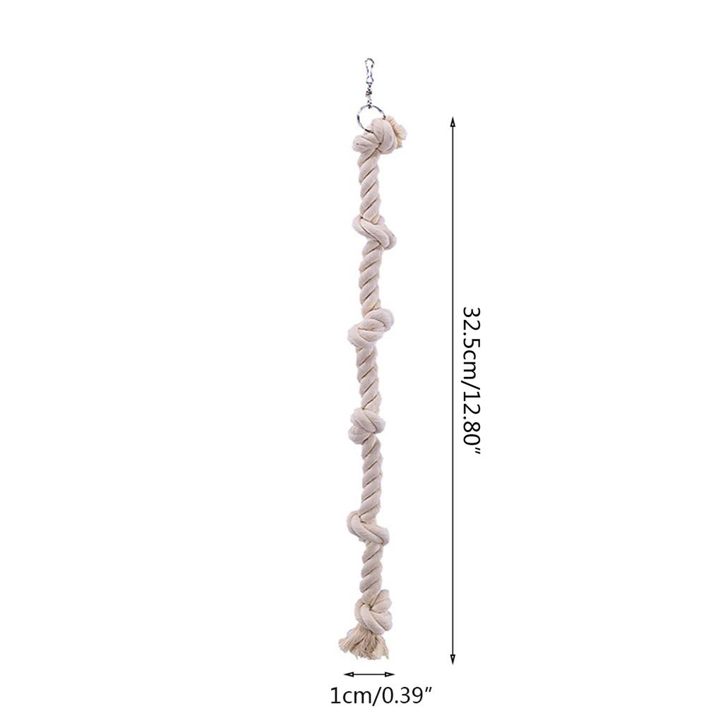 Bird Chew Toys Hanging Parrot Climbing Toy Cotton Rope with Knots Swing Toy Cage Accessories for Small and Medium Bird
