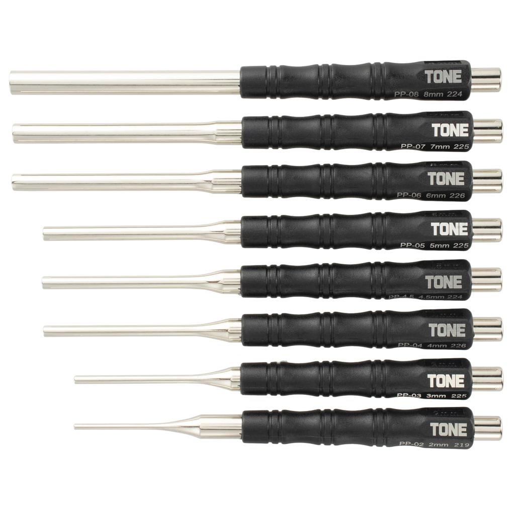 TONE Pin Punch Set PP800 Black (8 pieces)